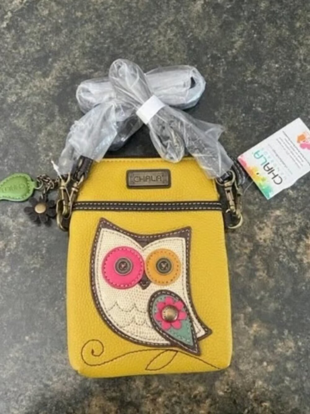 CHALA Owl Yellow Crossbody Cellphone Bag
